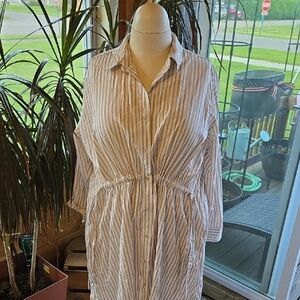 Universal Thread Beige and White Striped Top